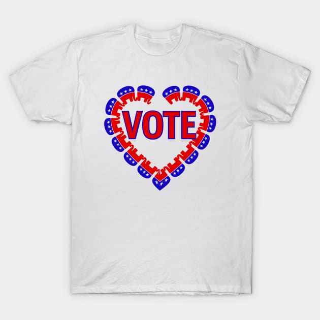 vote republican elephant T-Shirt by gossiprag